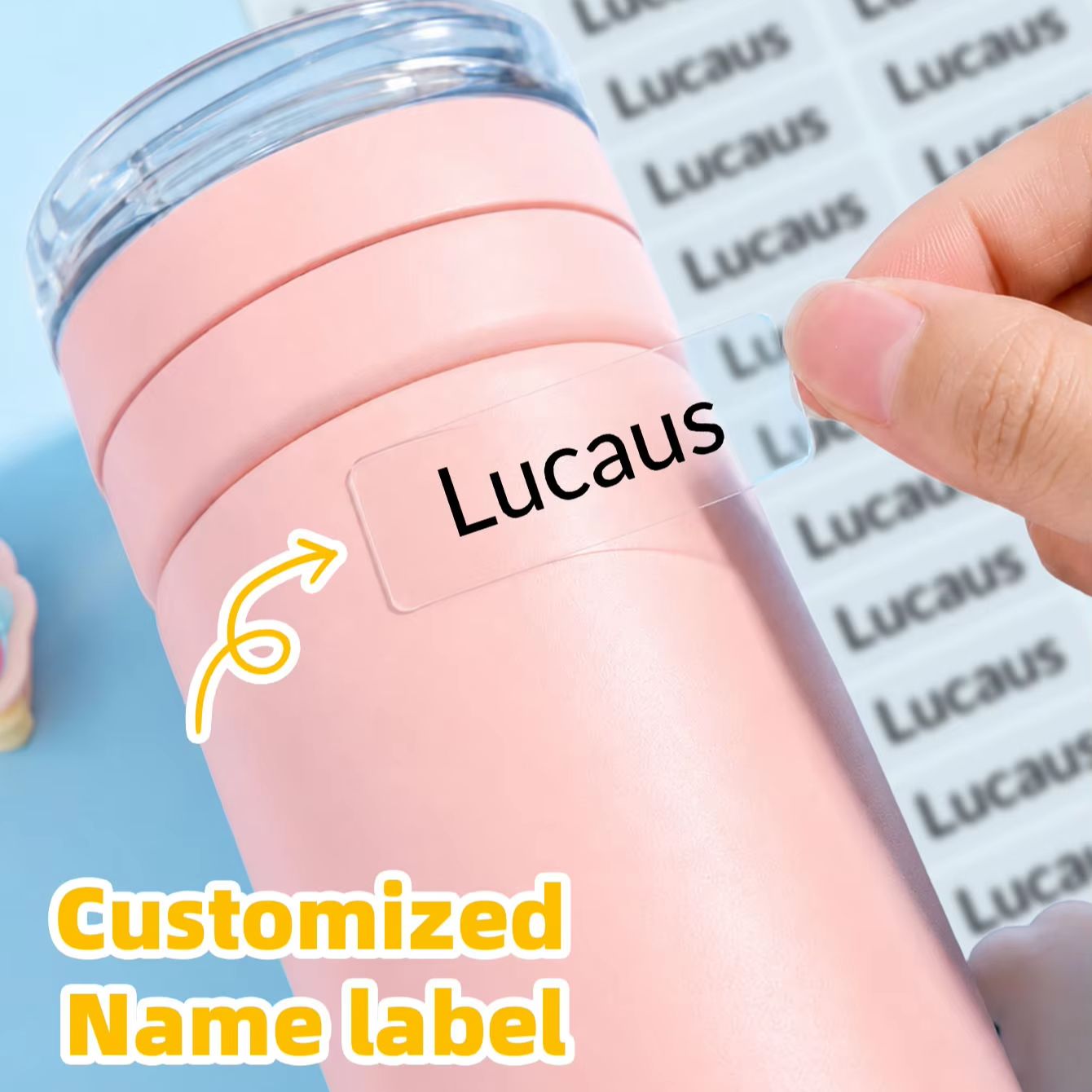 Personalized Name Box - 1-300 pegatinas personalizadas con nombre, etiquetas