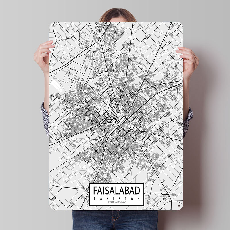 Custom Map Poster - Mapa de la ciudad de Faisalabad,