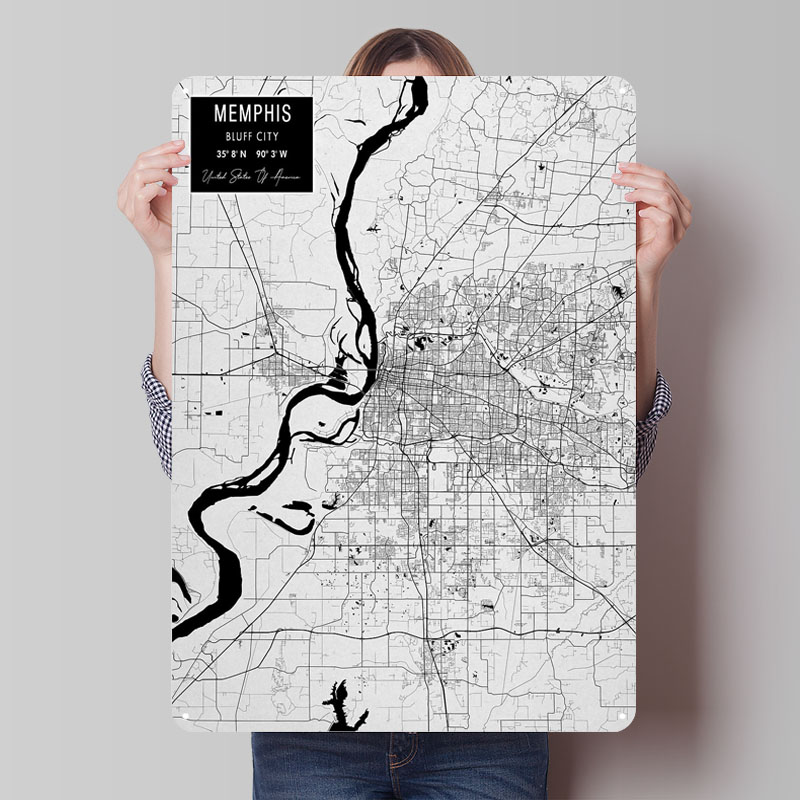 Custom Map Poster - Memphis TN USA carteles de hojalata