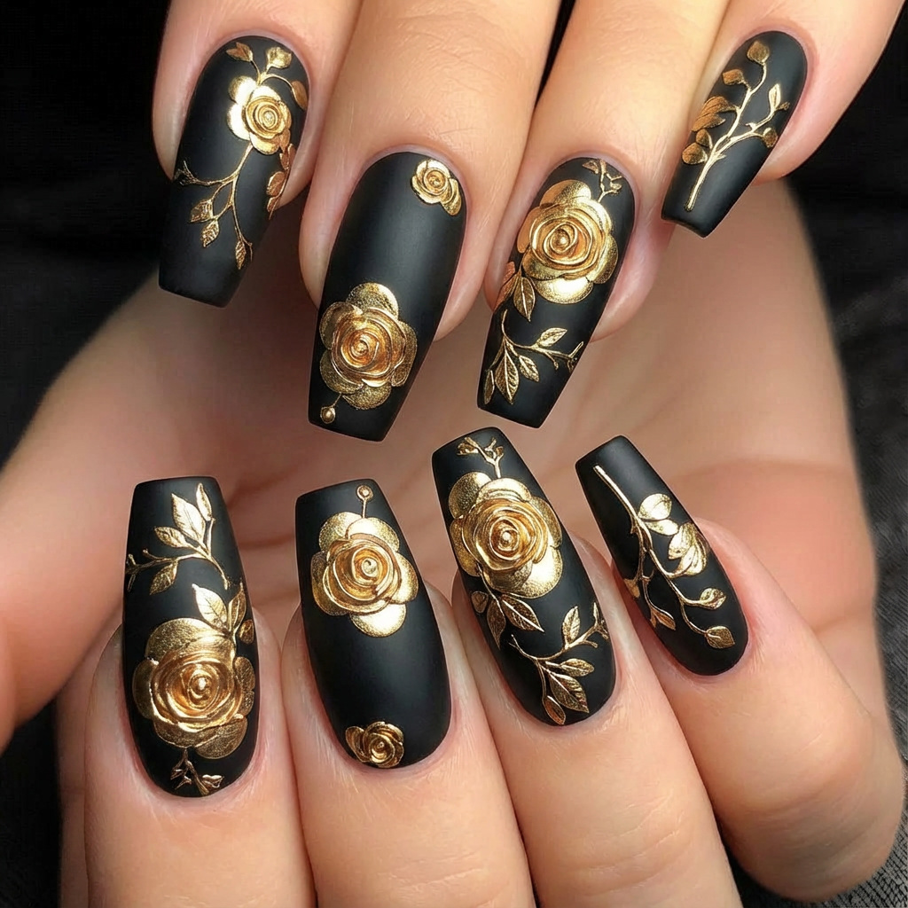 Pressed Flower Art - Uñas postizas 3D para mujeres y