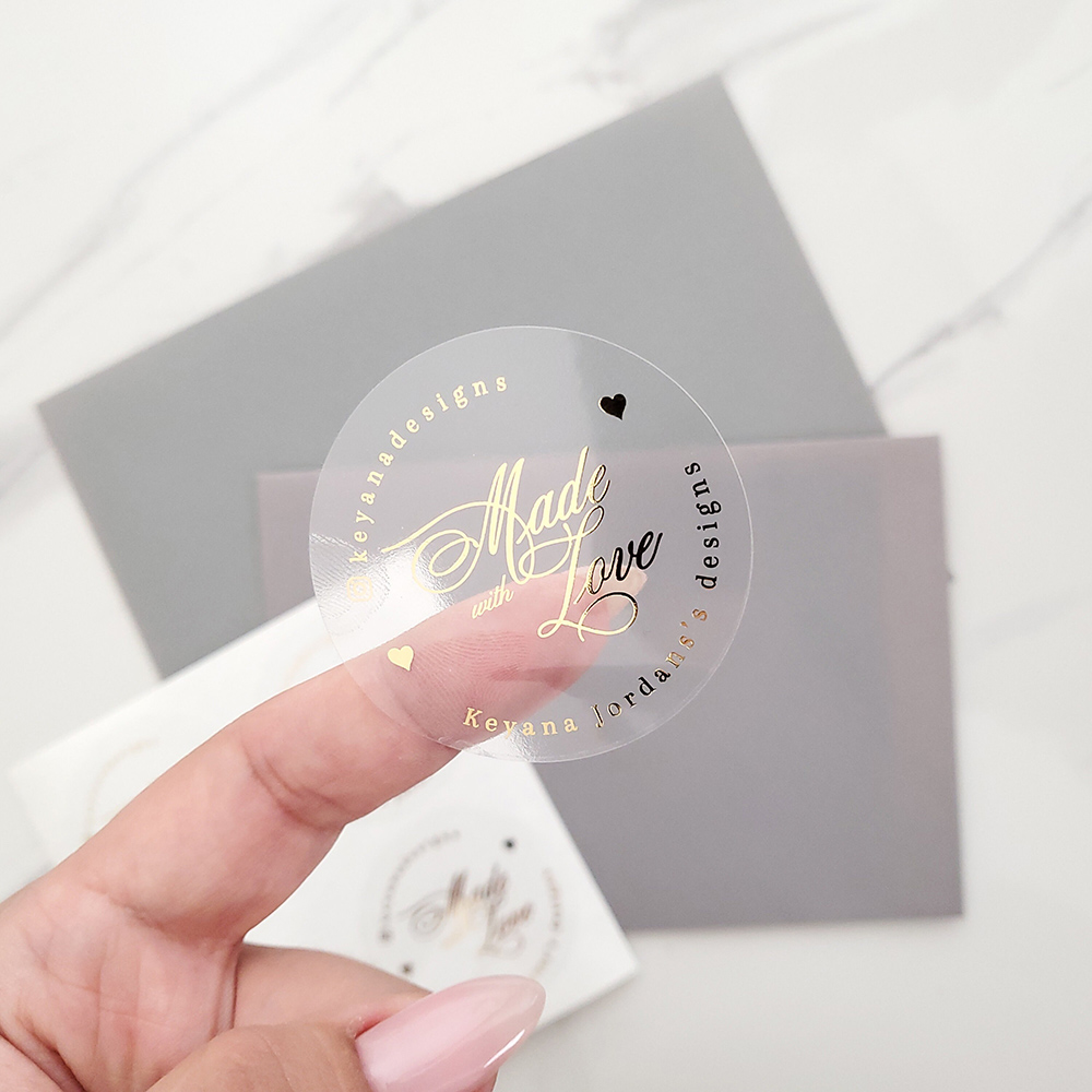 Personalised Candle Label - 50 Uds. De etiquetas adhesivas transparentes