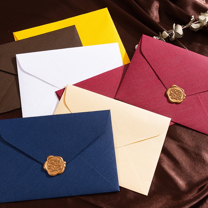 Wax Seal Letter Kit - Sobre con patrón de lino Retro