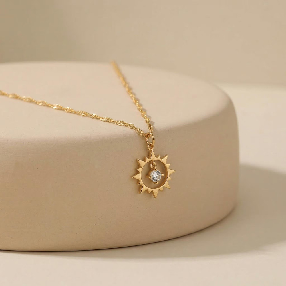 Birth Flower Necklace - Collar de Sol Vintage Personalizado de