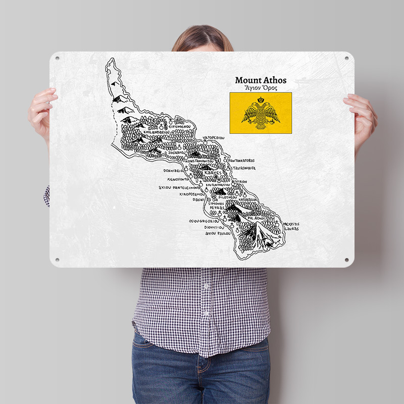 Custom Map Poster - Mapa de Mount Athos Dibujado a
