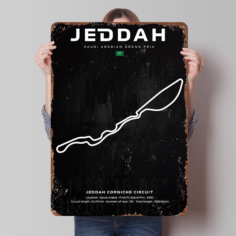 Custom Map Poster - Mapa del Circuito de Jeddah, Póster