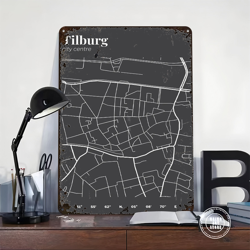 Mapa del centro de la ciudad d - Custom Map Poster reseña y precio
