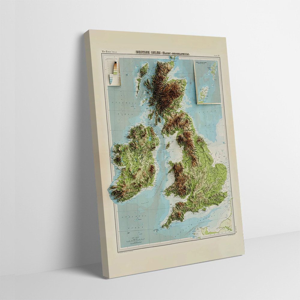 Mapa en relieve 3D de las Isla - Custom Map Poster reseña y precio