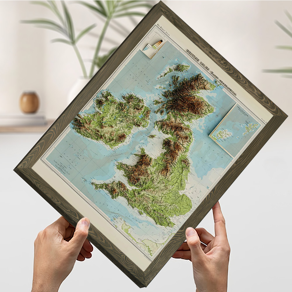 Mapa en relieve 3D de las Isla - Custom Map Poster reseña y precio