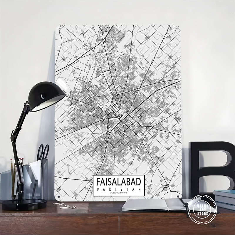 Mapa de la ciudad de Faisalaba - Custom Map Poster reseña y precio