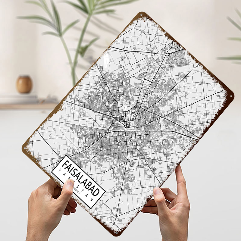 Mapa de la ciudad de Faisalaba - Custom Map Poster reseña y precio