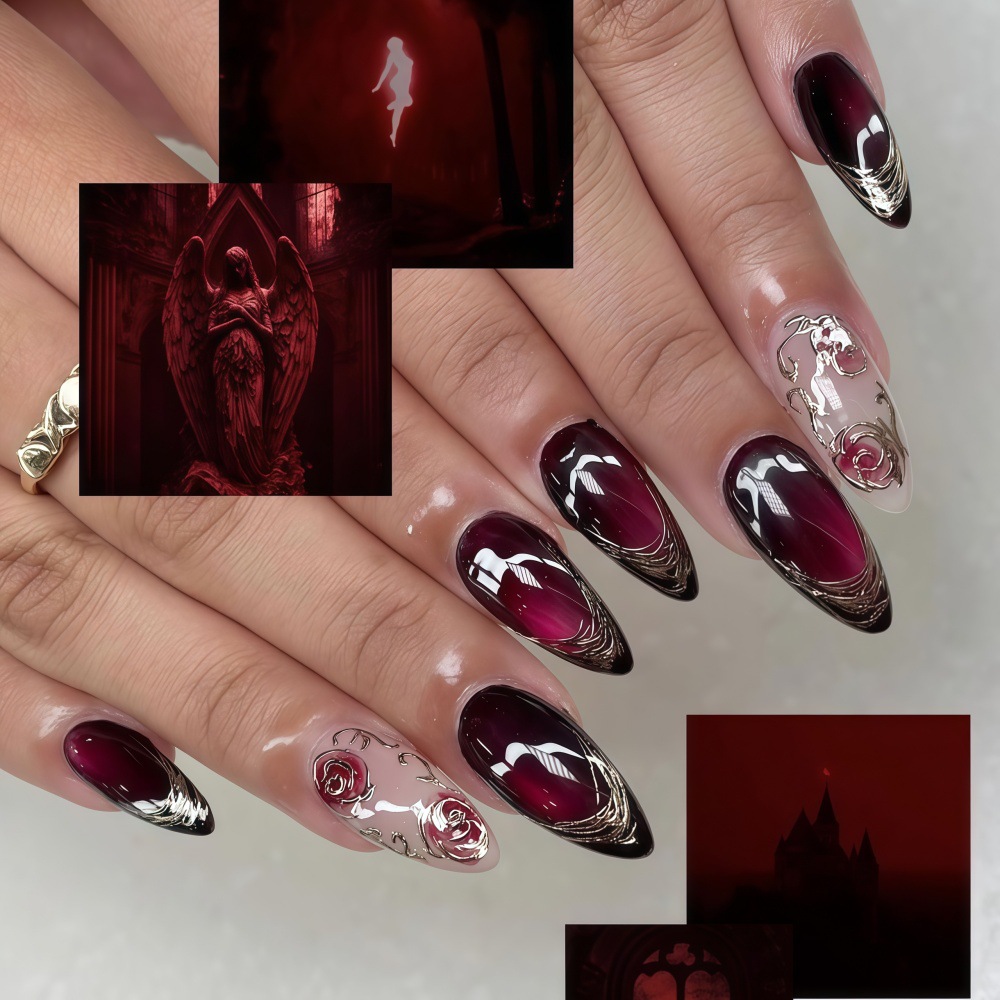 Uñas postizas 3D para mujeres  - Pressed Flower Art reseña y precio