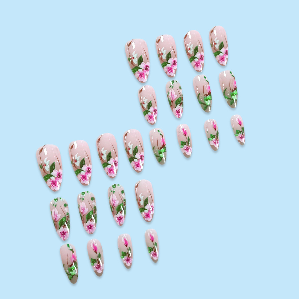 Juego de uñas postizas acrílic - Pressed Flower Art reseña y precio