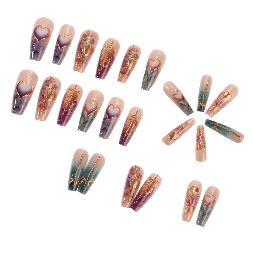 24 unids/set de uñas postizas  - Pressed Flower Art reseña y precio