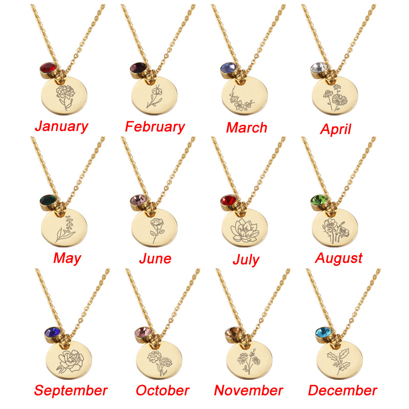 Collar de piedra natal de cris - Birth Flower Necklace reseña y precio