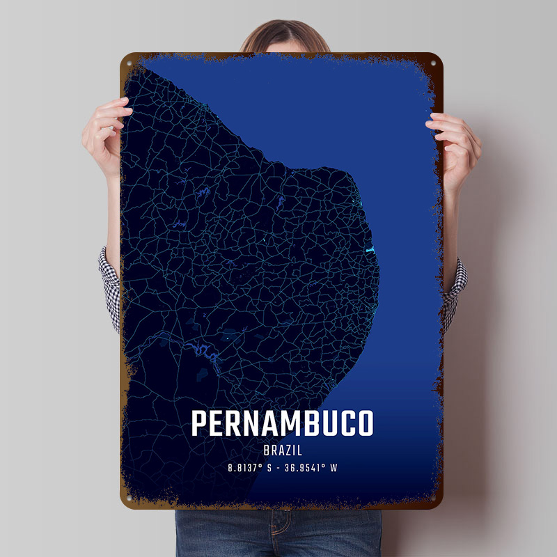 Póster de Metal con mapa de ci - Custom Map Poster reseña y precio