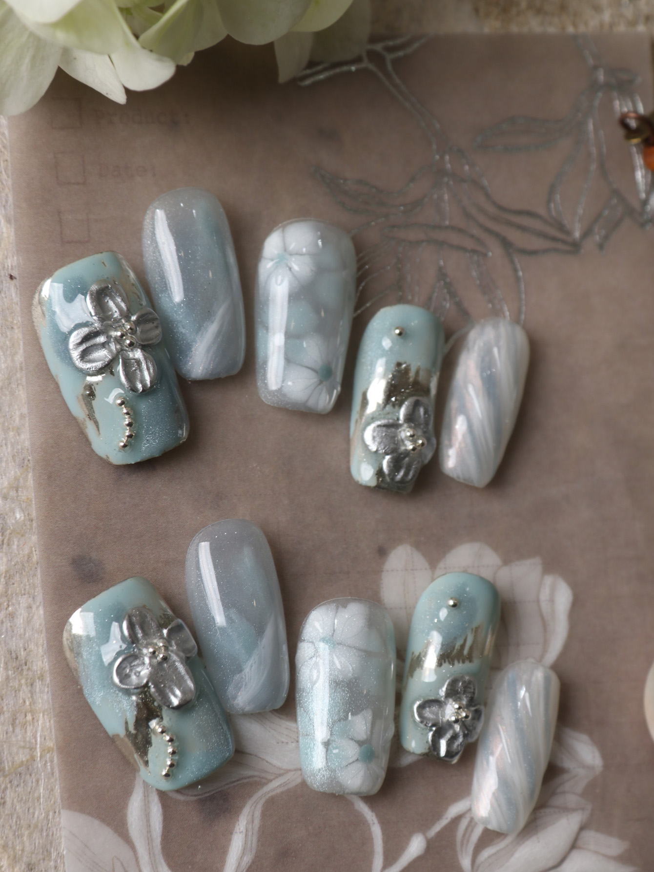 10 Uñas Postizas con Diseño de - Pressed Flower Art reseña y precio