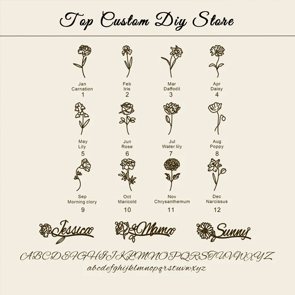 Collar Personalizado con Nombr - Birth Flower Necklace reseña y precio