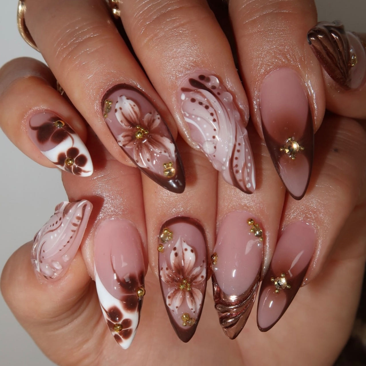 Uñas postizas medianas para mu - Pressed Flower Art reseña y precio