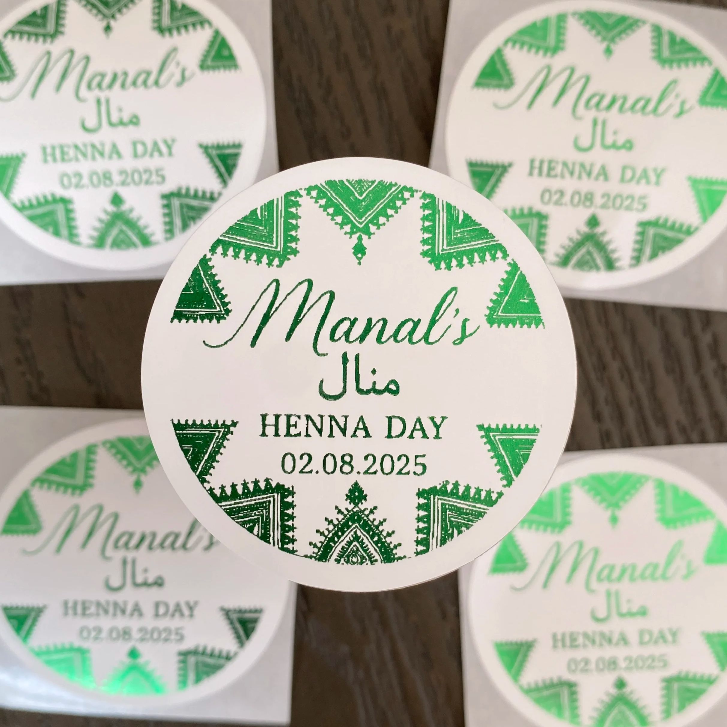 Decoraciones de Mehndi verdes, - Personalised Candle Label reseña y precio