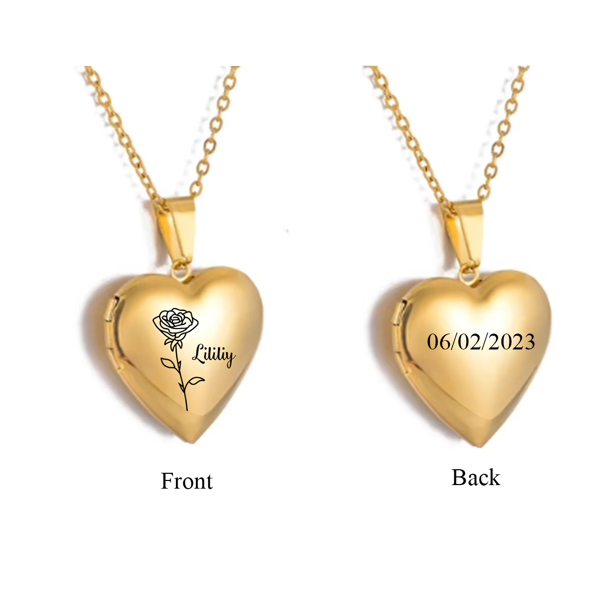 Collar con medallón de flor de - Birth Flower Necklace reseña y precio