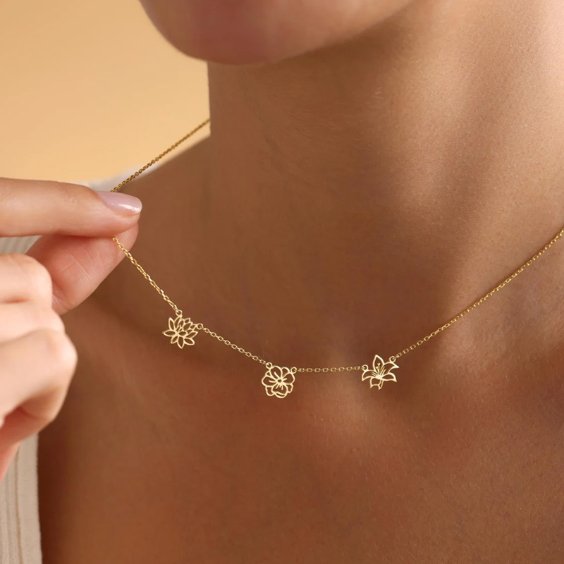 Collar de flores de nacimiento - Birth Flower Necklace reseña y precio