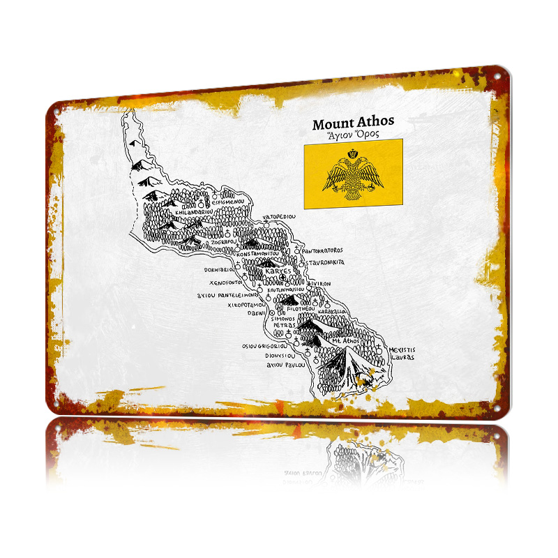 Mapa de Mount Athos Dibujado a - Custom Map Poster reseña y precio