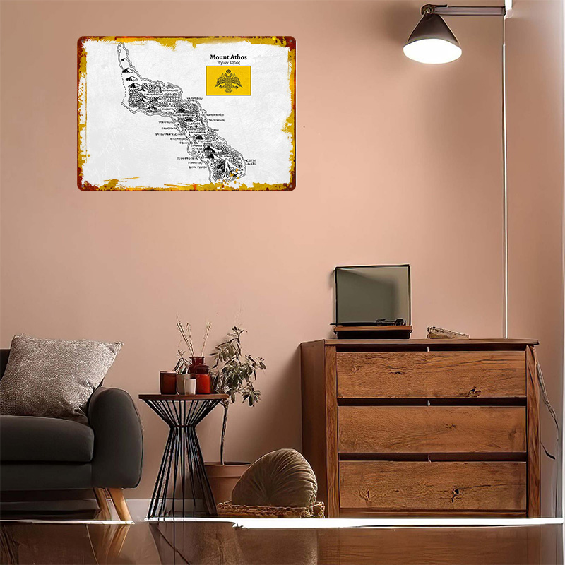 Mapa de Mount Athos Dibujado a - Custom Map Poster reseña y precio