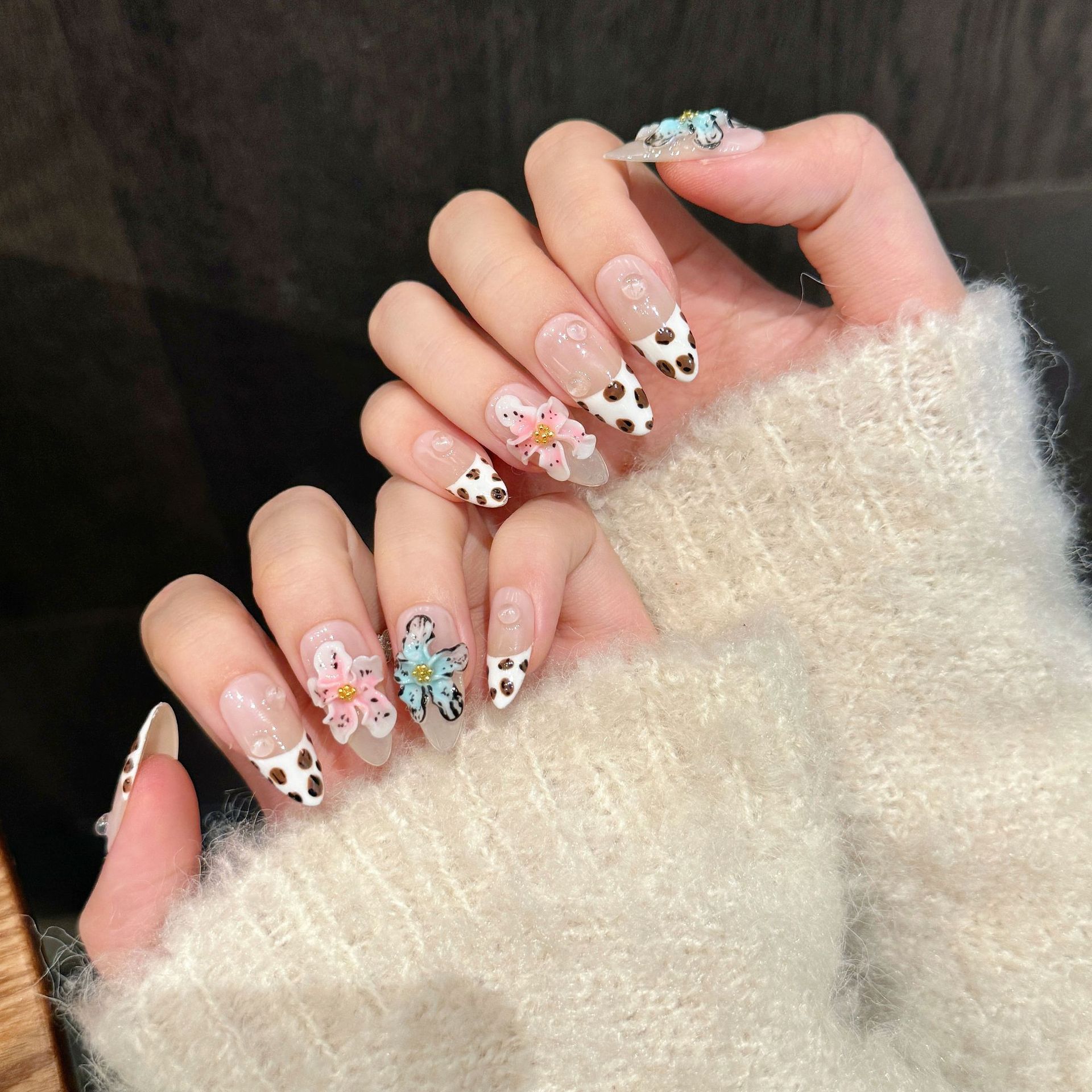 10 Uds. De uñas postizas hecha - Pressed Flower Art reseña y precio