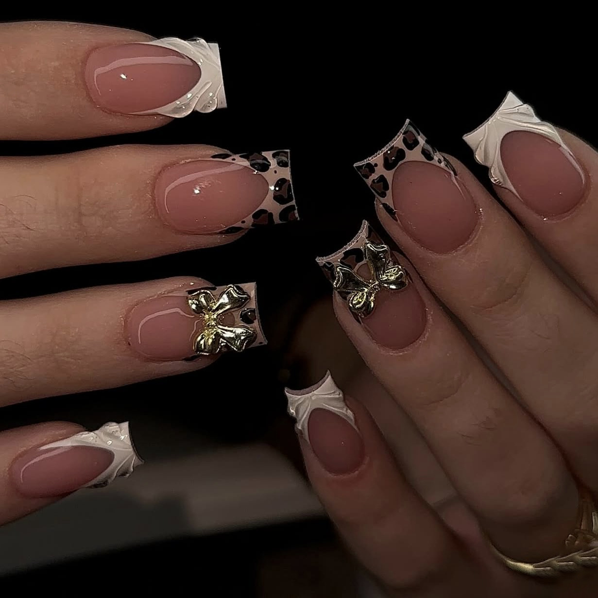 Uñas postizas cortas cuadradas - Pressed Flower Art reseña y precio