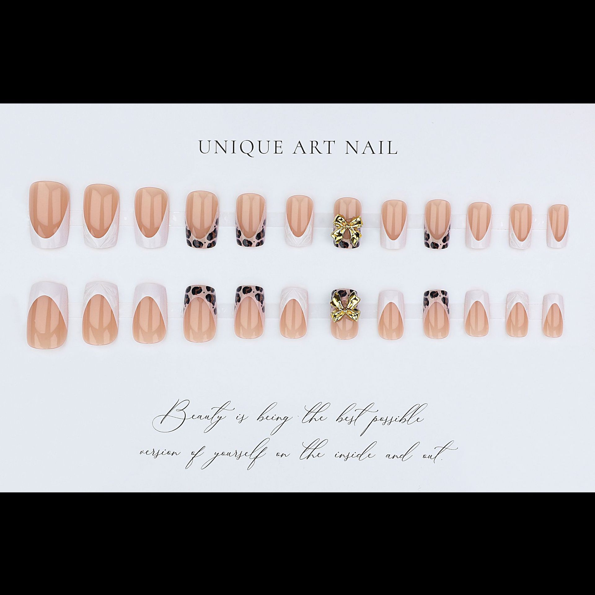 Uñas postizas cortas cuadradas - Pressed Flower Art reseña y precio